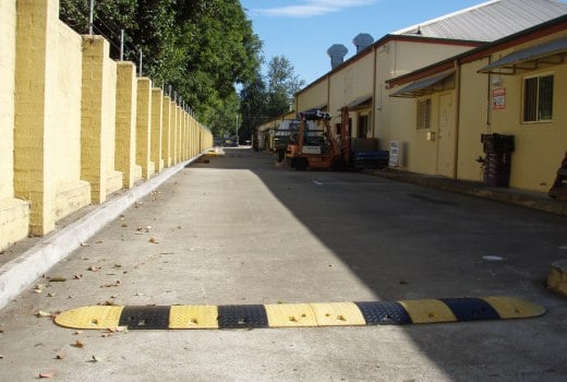 Speed humps used for safety in rear lane access areas