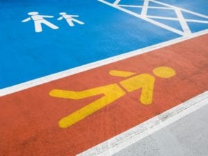 pedestrian marked walkway in car park | pedestrian safety | Speed Humps Australia