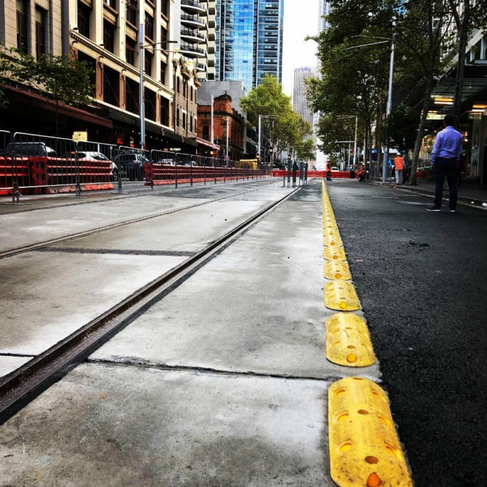 rumble bars used in Sydney Light Rail Project | Speed Humps Australia